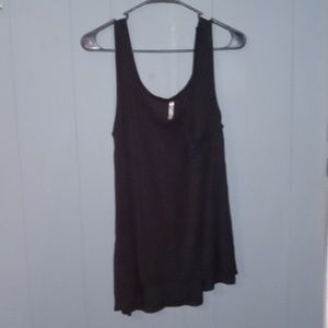 Womans black tank with pocket